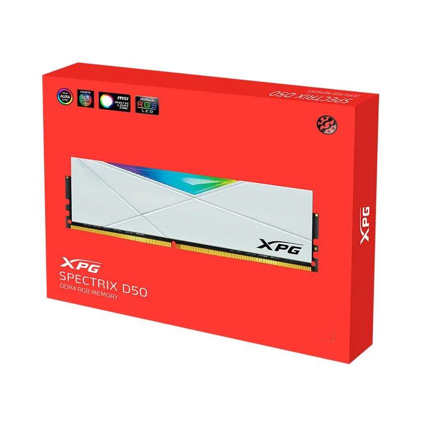 Ram PC Adata XPG Spectrix D50 8GB DDR4 3200Mhz RGB White
